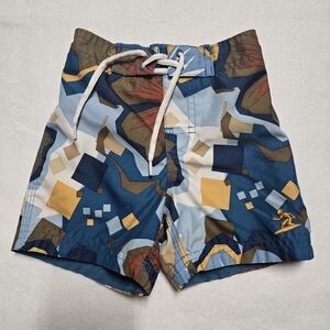 "Old Navy" Swim Trunks geometric Hawaiian pattern 6-12m